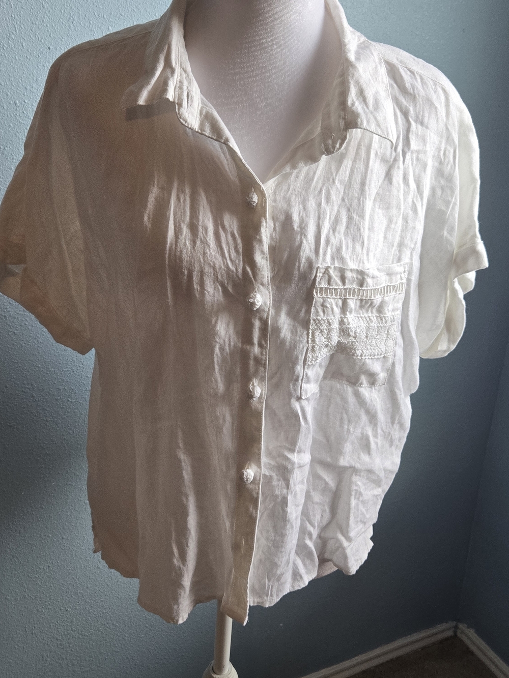 Joie Button-Up Linen Top - Picture 1 of 5